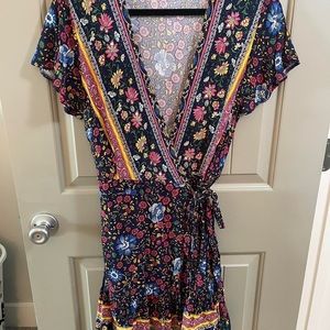 Zesica Floral A-line Wrap Dress